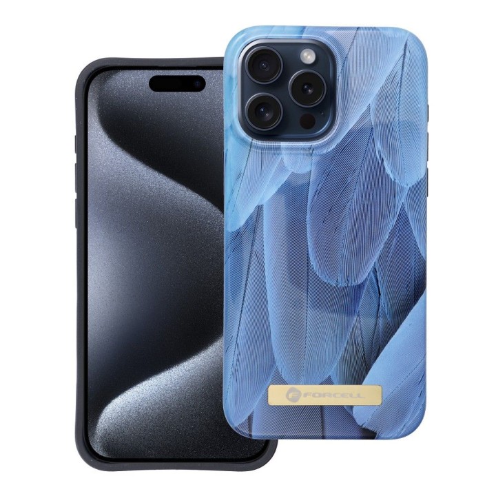 Case for iPhone 15 PRO MAX Forcell F-Protect Mirage MagSafe compatible blue bird