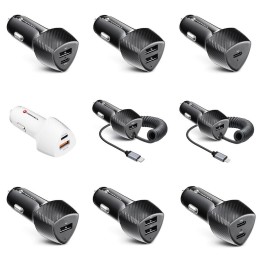 Ładowarka samochodowa Forcell F-Energy Carbon USB A QC3.0 3A 18W CC50-1A czarna