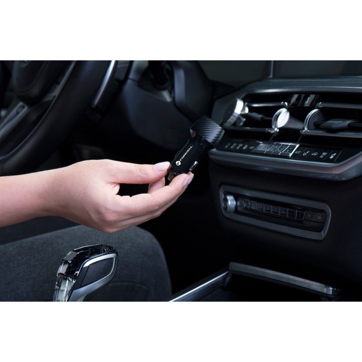 Автомобильное зарядное устройство Forcell F-Energy Carbon USB A QC3.0 3A 18W CC50-1A черное