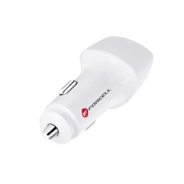 Автомобильное зарядное устройство Forcell F-Energy Carbon USB C + USB A QC3.0 PD 3A 38W CC50-1A1C белое