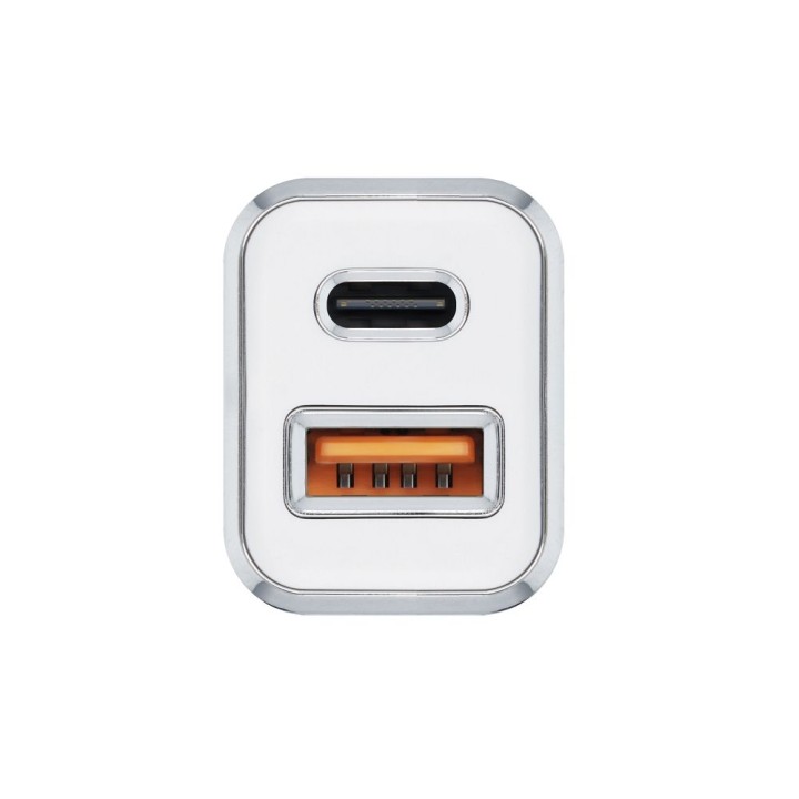FORCELL car charger USB 3.0 + USB C Quick Charging + Power Delivery PD20W 4A CC-QCPD01 white