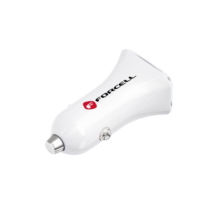 FORCELL ładowarka samochodowa USB 3.0 + USB C Quick Charging + Power Delivery PD20W 4A CC-QCPD01 biała