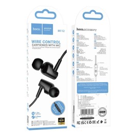 Słuchawki przewodowe douszne Jack 3,5 mm Hoco M112 czarne