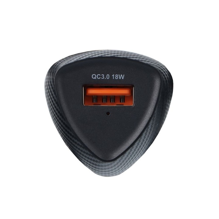Автомобільний зарядний пристрій Forcell F-Energy Carbon USB A QC3.0 3A 18W CC50-1A чорний