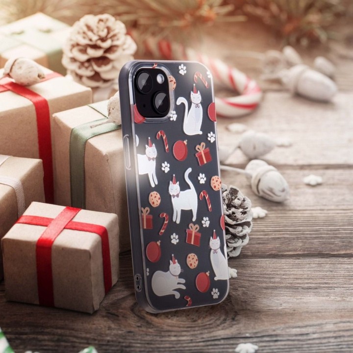 Case FORCELL WINTER 21 / 22 for IPHONE 13 Christmas cat