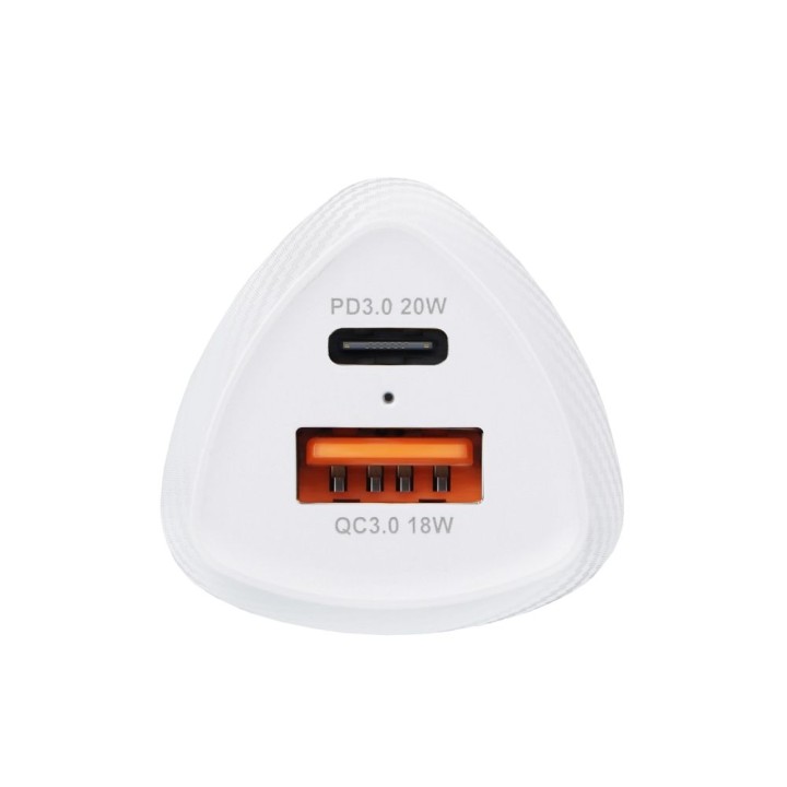 Car charger Forcell F-Energy Carbon USB C + USB A QC3.0 PD 3A 38W CC50-1A1C white