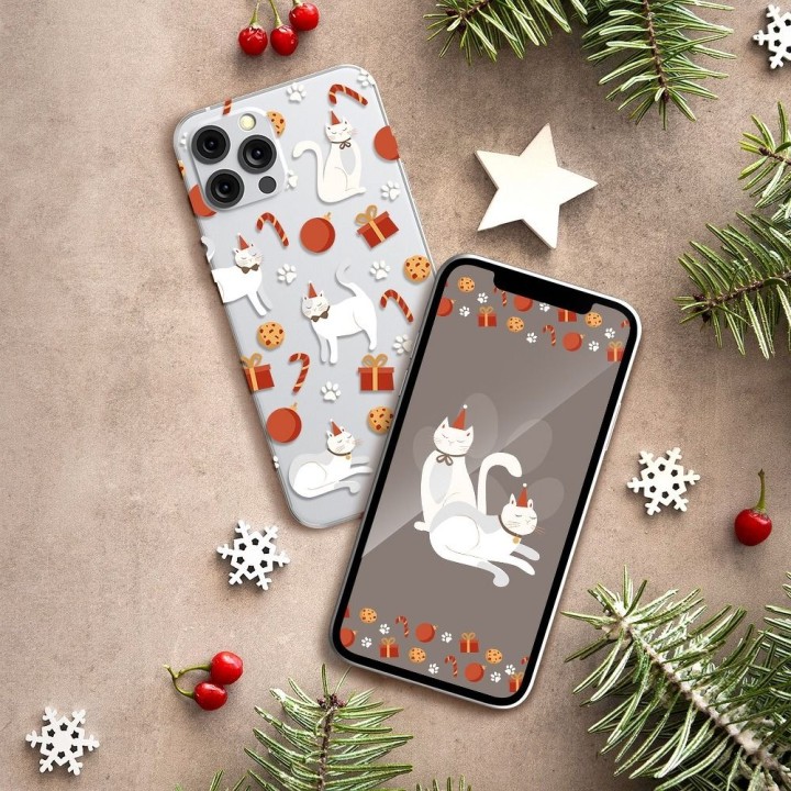Case FORCELL WINTER 21 / 22 for SAMSUNG A21S christmas cat