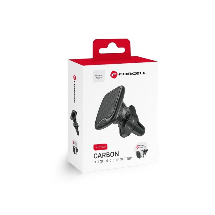 Держатель для телефона для автомобиля магнитный Forcell F-Grip Carbon H-CT325 на решетку черный