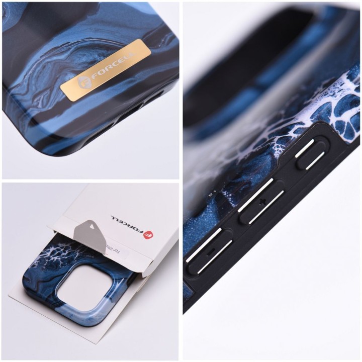 Case for iPhone 14 PLUS Forcell F-Protect Mirage compatible with MagSafe ocean marble