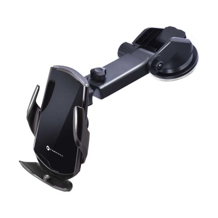 Phone holder for car wireless automatic Forcell F-Grip HS1 Qi 15W for windscreen / air vent black