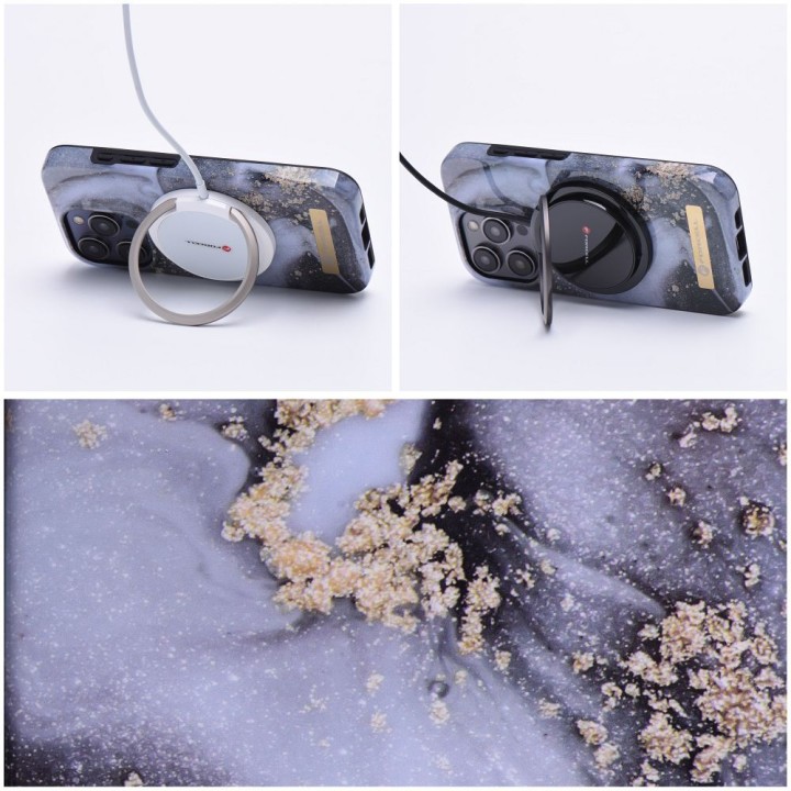 Case for iPhone 14 PLUS Forcell F-Protect Mirage compatible with MagSafe marble mist