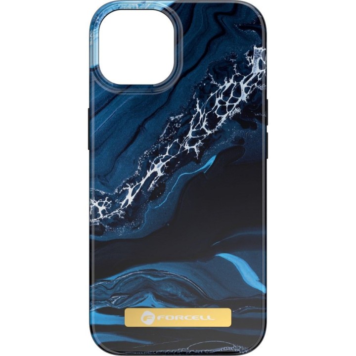 Case for iPhone 14 PLUS Forcell F-Protect Mirage MagSafe compatible ocean marble