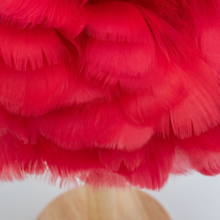 Night light with feather Art Deco red CBDPH