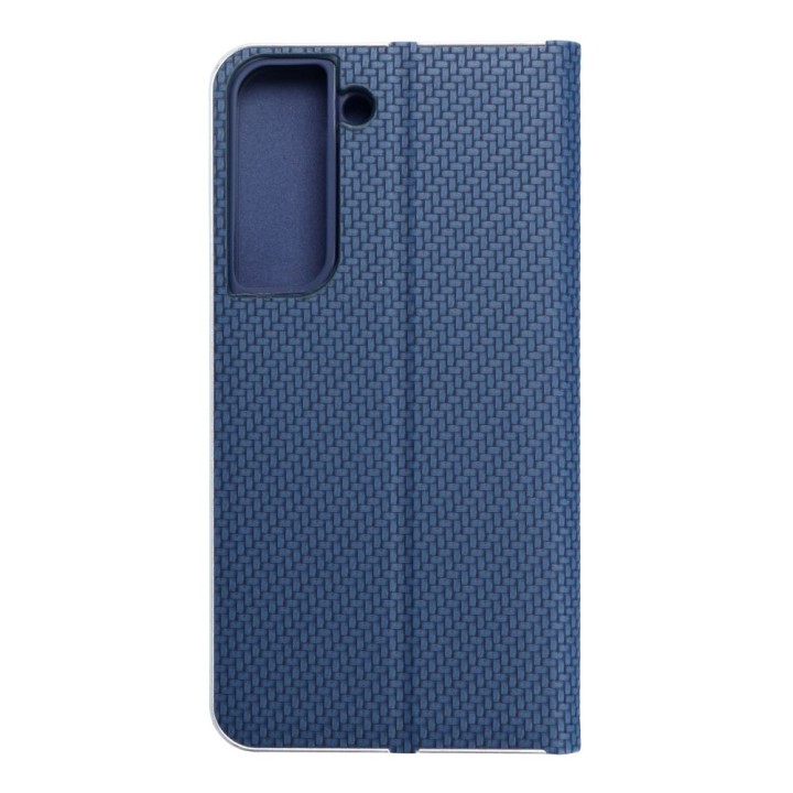Чехол с клапаном для Samsung S22 Luna Book Carbon синий