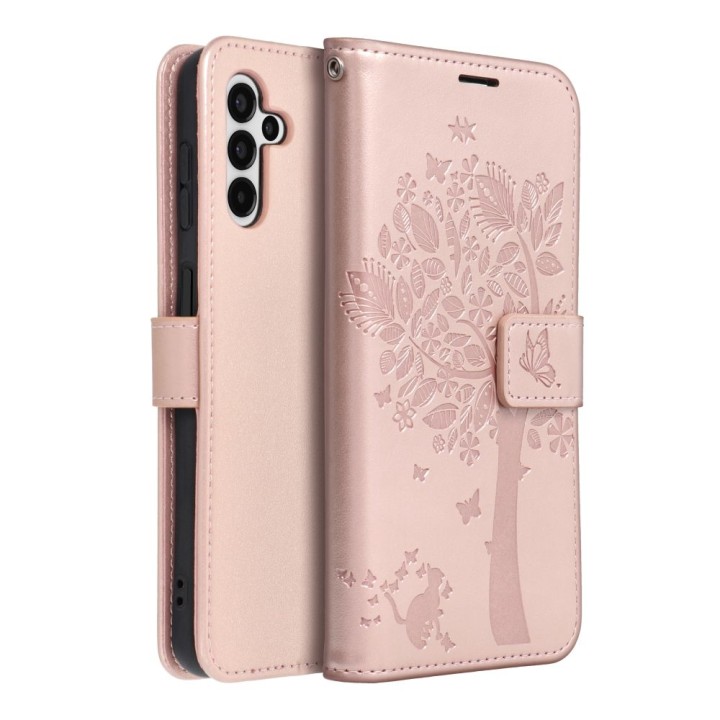 Flip case for Samsung A13 5G / A04S Mezzo Book tree rose gold