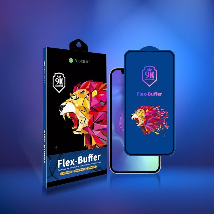 Hybrid glass 5D for iPhone 13 MINI with antibacterial coating Biomaster Bestsuit Flex-Buffer black