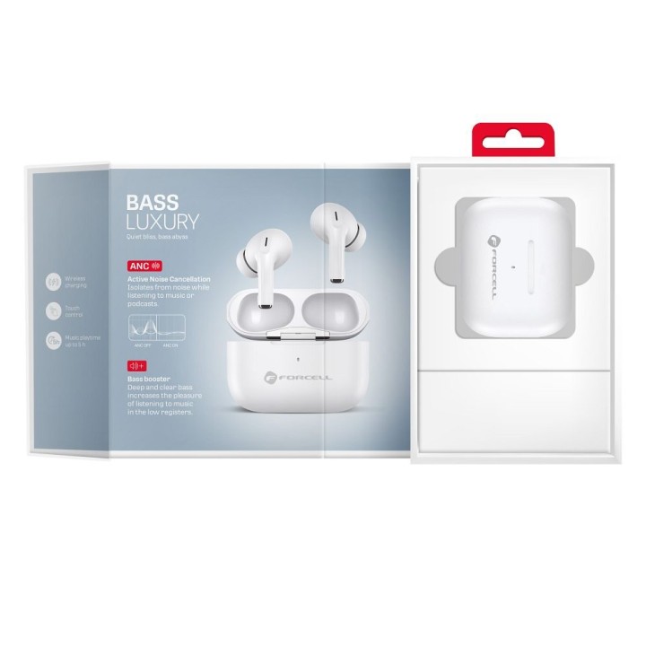 Wireless headphones in-ear Forcell F-Audio Master Pro TWS white 0INT