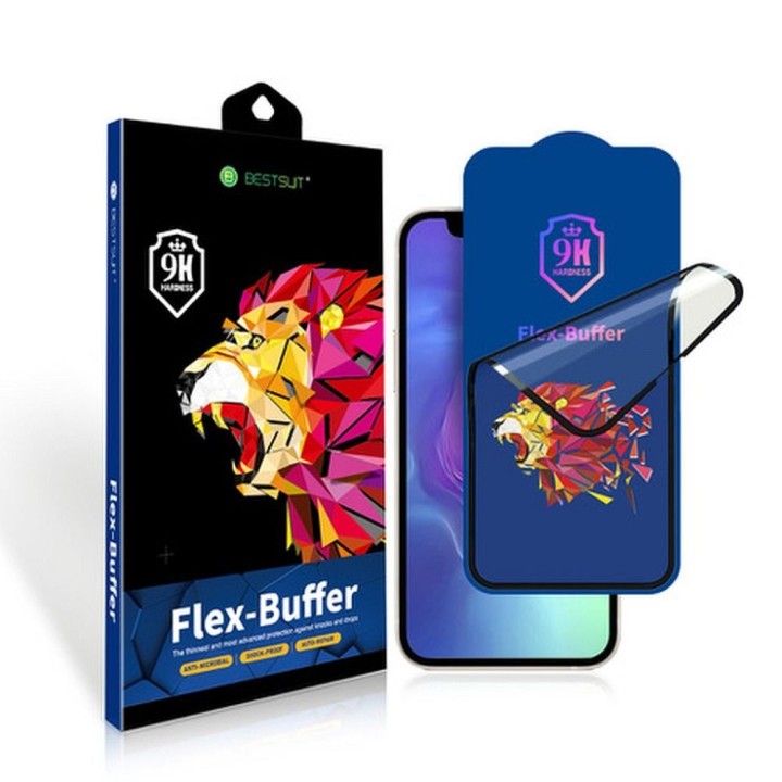 Hybrid glass 5D for iPhone 13 MINI with antibacterial coating Biomaster Bestsuit Flex-Buffer black