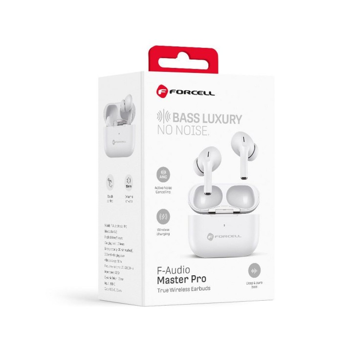 Бездротові навушники вкладиші Forcell F-Audio Master Pro TWS білі 0INT