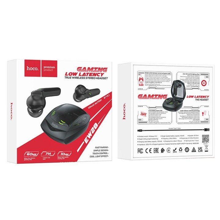 Wireless in-ear headphones Hoco TWS EW28 black
