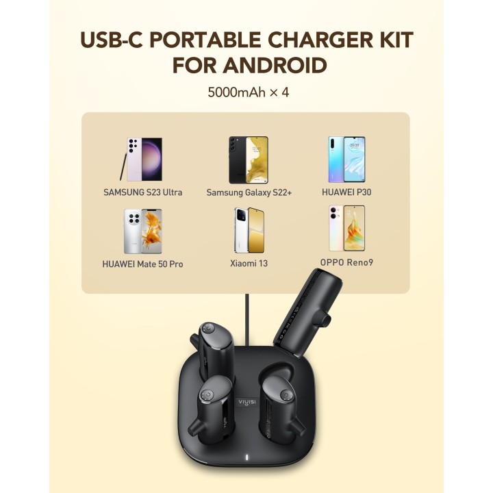 Power bank Veger Pogo (W007CK) set 4 x 5000 mAh black