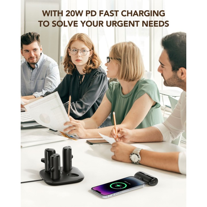 Повербанк Veger Pogo (W007CK) комплект 4 x 5000 mAh чорний