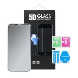 Tempered glass 5D Full Glue for iPhone 13 / 16e / 17e (SE 4 2025) Tempered Glass (Privacy) black