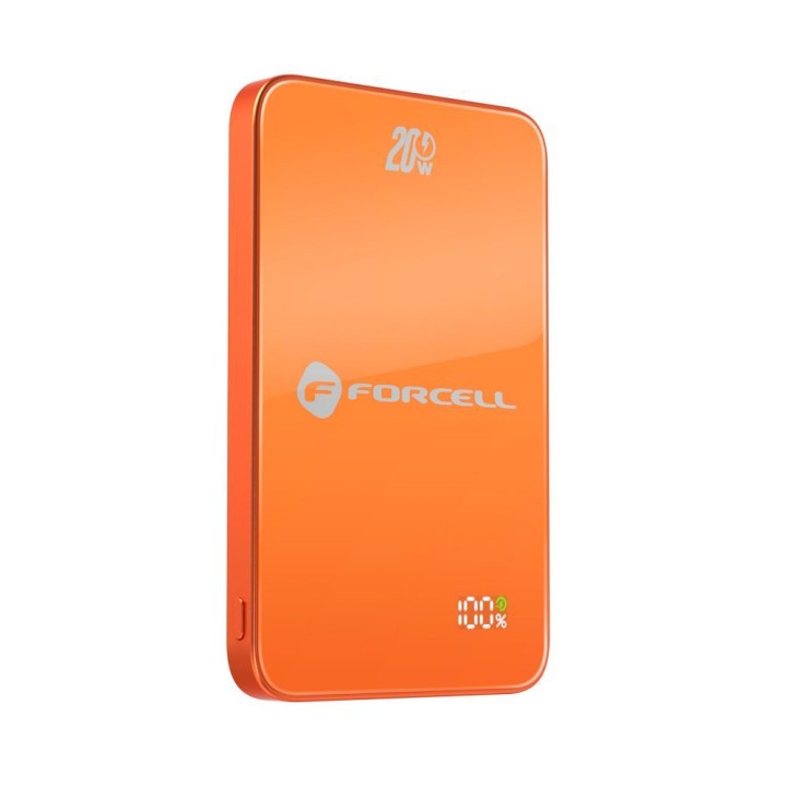 Повербанк сумісний з MagSafe Forcell F-Energy SuperSlim F5K8 QC4.0 PD3.0 15W 5000 mAh помаранчевий 0INT