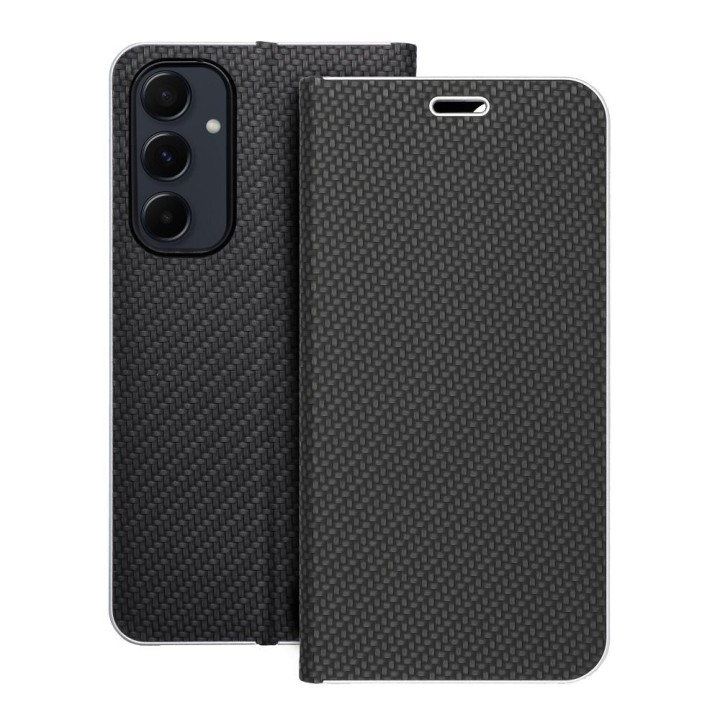 Flip case for Samsung A55 5G Luna Book Carbon black