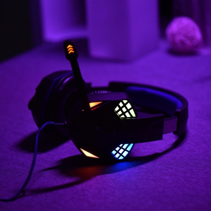 Headphones wired on-ear Jack 3,5 mm / USB A Art gaming with microphone G11 black