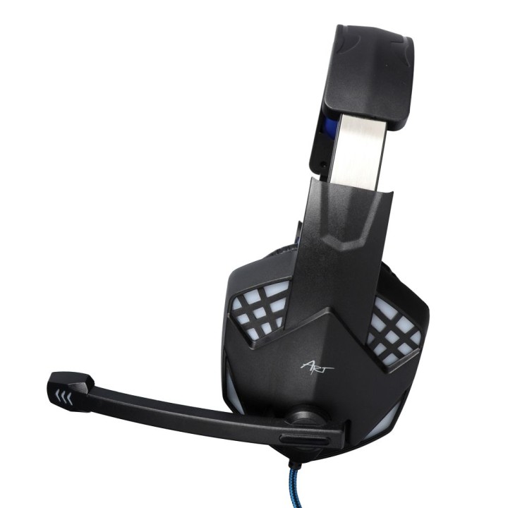 Wired on-ear headphones Jack 3,5 mm / USB A Art gaming with microphone G11 black