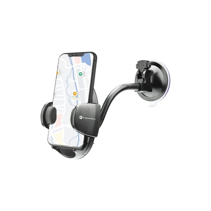 Тримач для телефону для автомобіля універсальний Forcell F-Grip Oval 17 cm для скла / приладової панелі / решітки чорний
