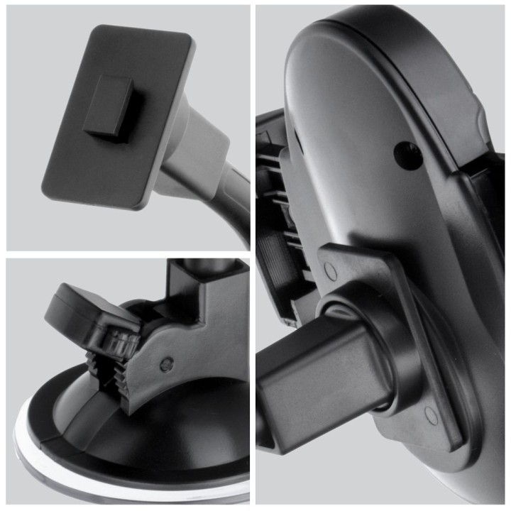 Тримач для телефону для автомобіля універсальний Forcell F-Grip Oval 17 cm для скла / приладової панелі / решітки чорний