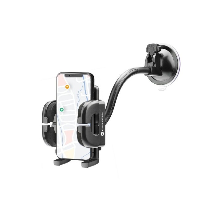 Universal car phone holder Forcell F-Grip Regular 17 cm for windshield / dashboard / air vent black