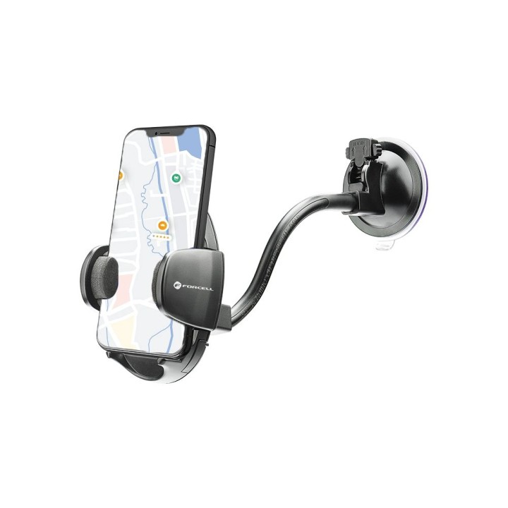 Uchwyt na telefon do samochodu uniwersalny Forcell F-Grip Oval 27 cm do szyby / deski / kratki czarny