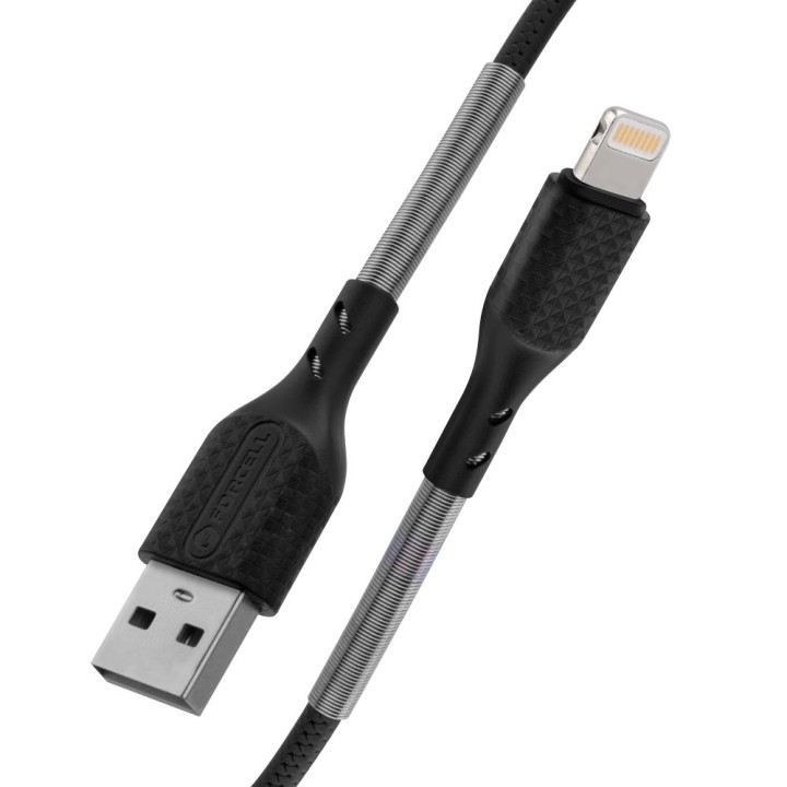 Кабель USB A для Lightning Forcell F-Energy 2,4A 12W Carbon 1 m CB-01A чорний
