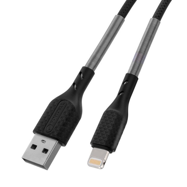 Кабель USB A — Lightning Forcell F-Energy 2,4A 12W Carbon 1 m CB-01A чорний
