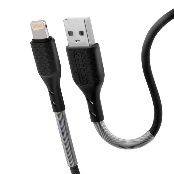 Кабель USB A для Lightning Forcell F-Energy 2,4A 12W Carbon 1 m CB-01A чорний