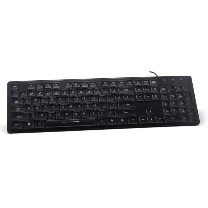 ART keyboard wired USB A QWERTY backlit slim AK-20 black