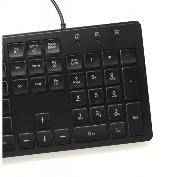 ART klawiatura przewodowa USB A QWERTY podświetlana slim AK-20 czarna