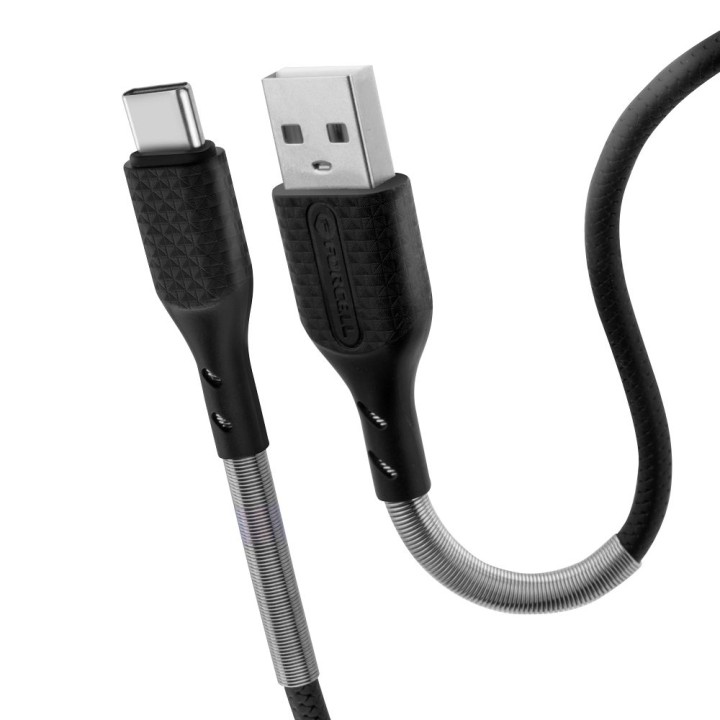 Кабель USB-A – USB-C Forcell F-Energy QC4.0 5A 60W Carbon 1 m CB-02A чорний