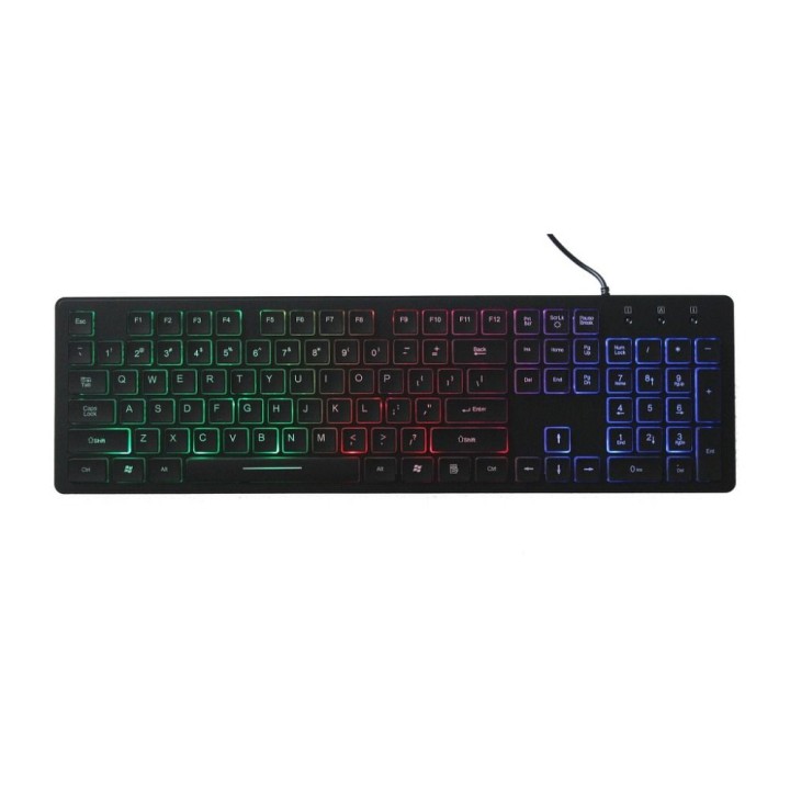 ART klawiatura przewodowa USB A QWERTY podświetlana slim AK-20 czarna