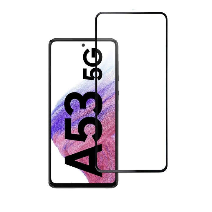 Tempered glass 5D for Samsung A53 5G (full glue / case friendly) Blue Star black