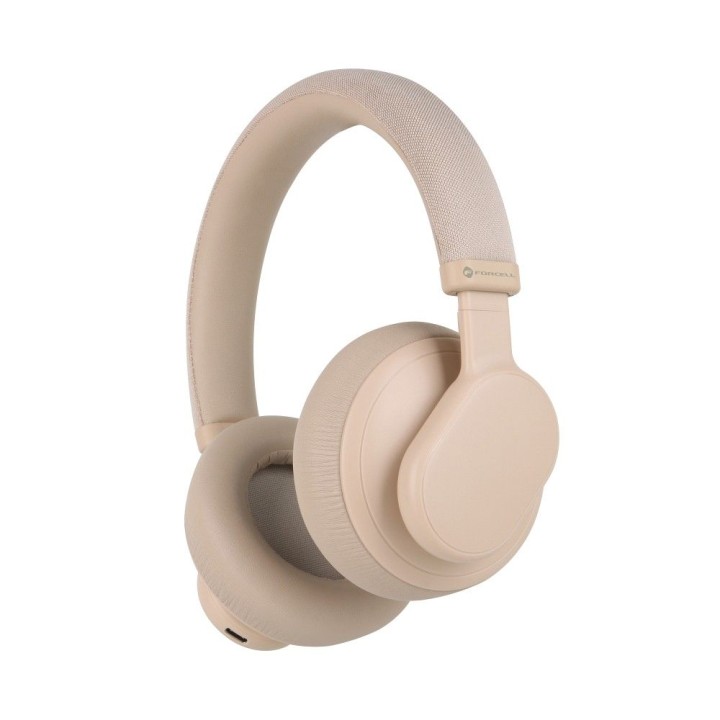 Бездротові навушники накладні Forcell F-Audio Touch Beat ANC бежеві