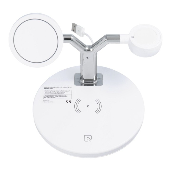 Бездротовий зарядний пристрій Qi 3w1 25W X970 сумісний з Magsafe білий.