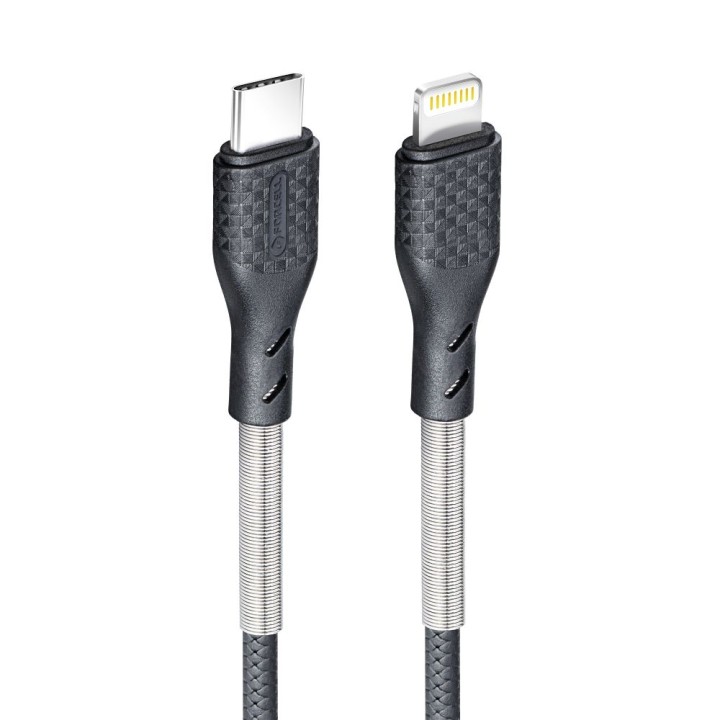 Кабель USB C — Lightning Forcell F-Energy PD 3A 27W Carbon 1 m CB-01C черный