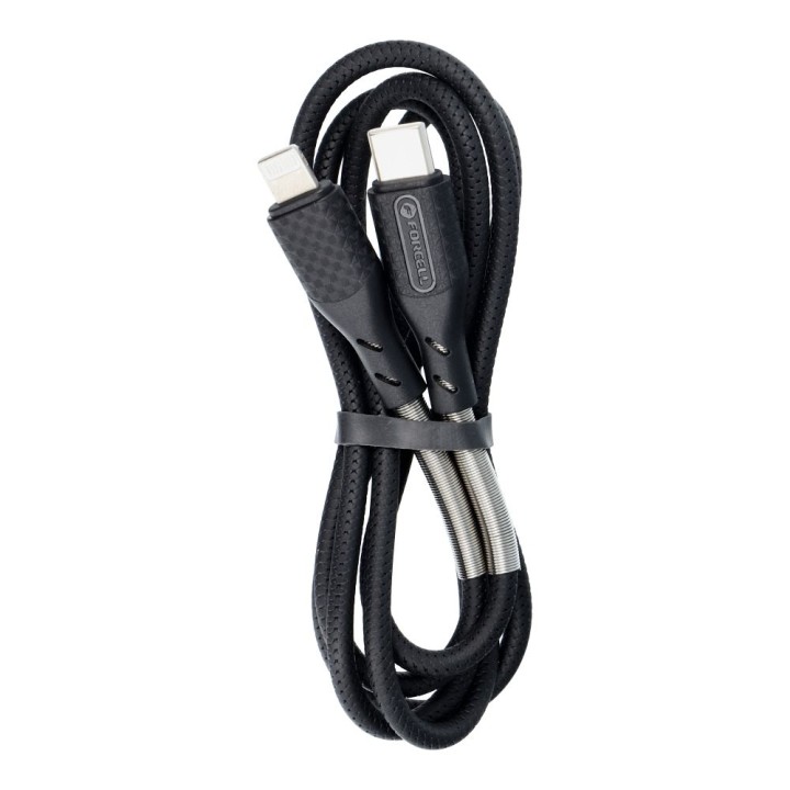 Cable USB C to Lightning Forcell F-Energy PD 3A 27W Carbon 1 m CB-01C black