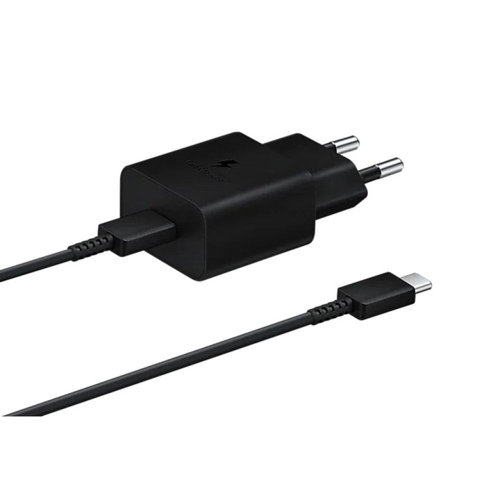 SAMSUNG oryginalna ładowarka sieciowa Typ C + kabel Typ C do Typ C PD 3A 15W EP-T1510XBEGEU czarna blister