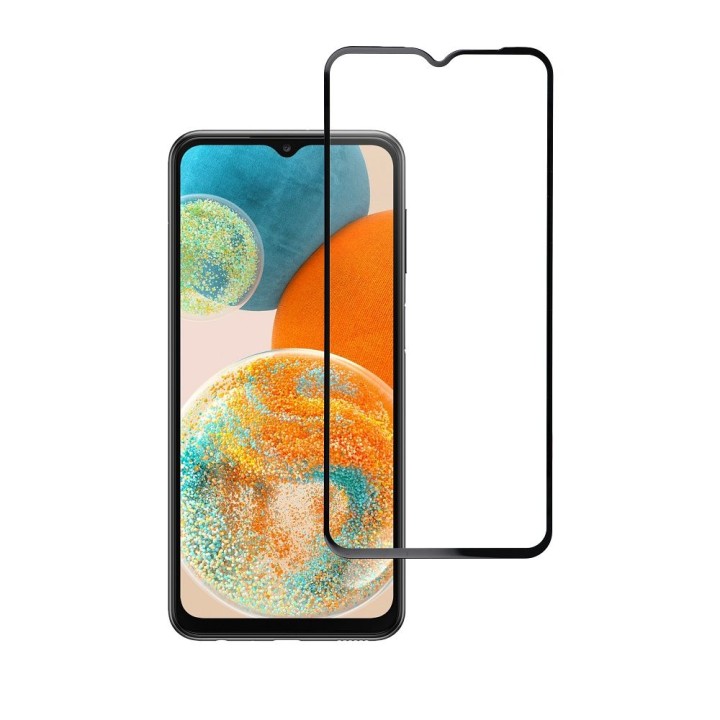 Закаленное стекло 5D для Samsung A23 5G (клей по всей поверхности / совместимо с чехлами) Blue Star черное
