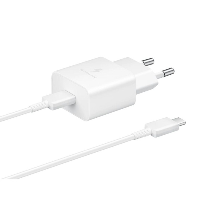 SAMSUNG оригинальное сетевое зарядное устройство тип C + кабель тип C — тип C PD 3A 15W EP-T1510XWEGEU белое блистер